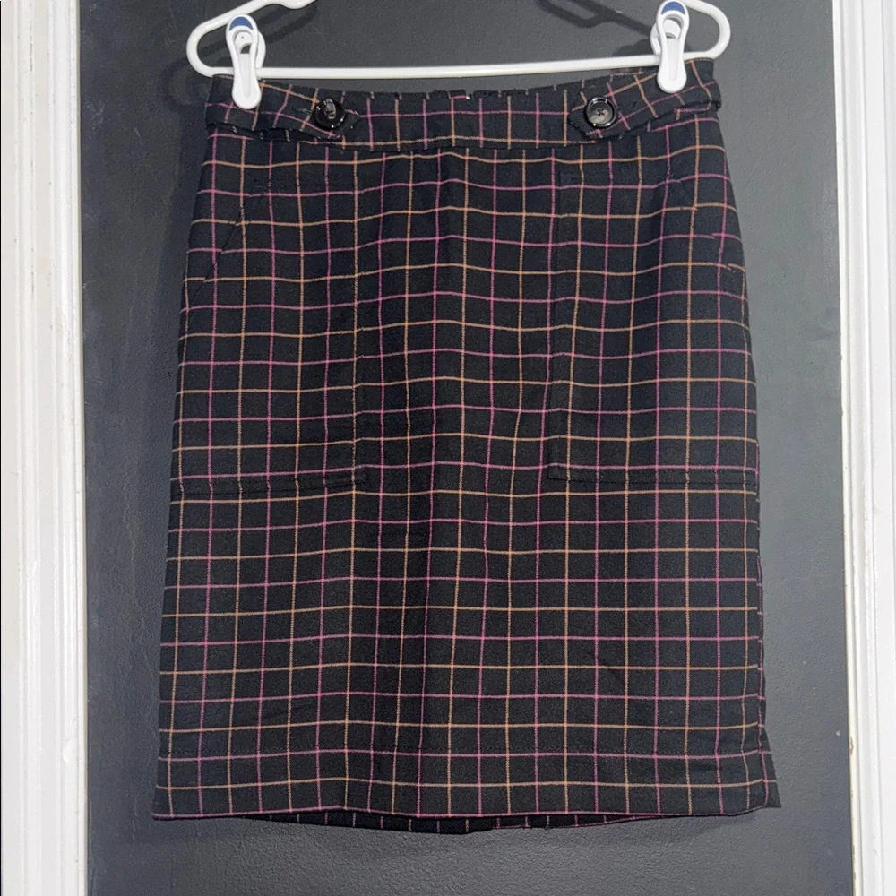 Merona Wool Blend Plaid Lined Mini Skirt Size: M
